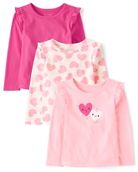Toddler Girls Heart Flutter Top 3-Pack