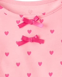 Toddler Girls Heart Bow Peplum 2-Piece Outfit Set