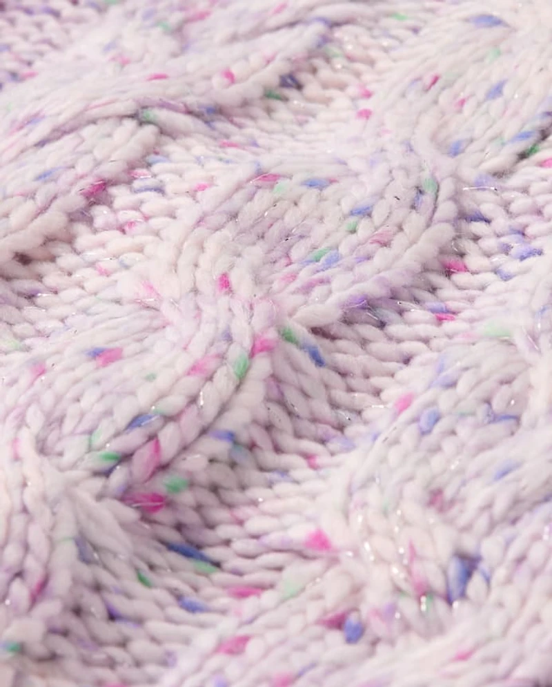 Toddler Girls Rainbow Cable Knit Sweater