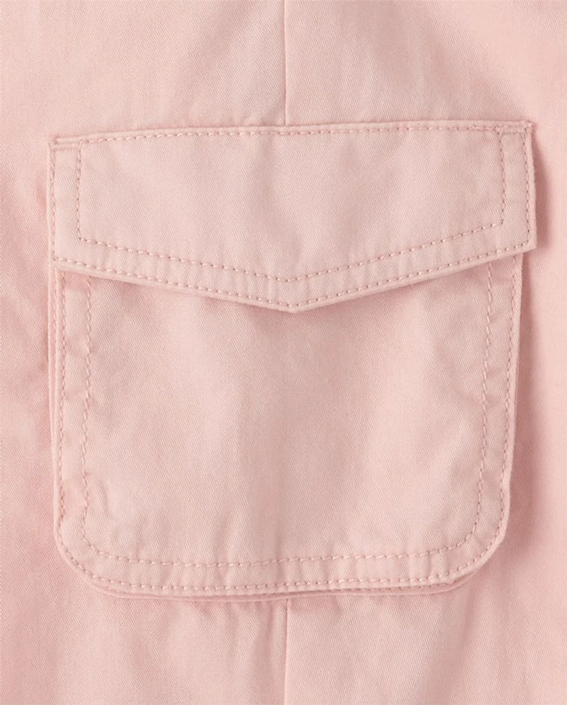 Baby And Toddler Girls Parachute Lined Pull On Cargo Jogger Pants