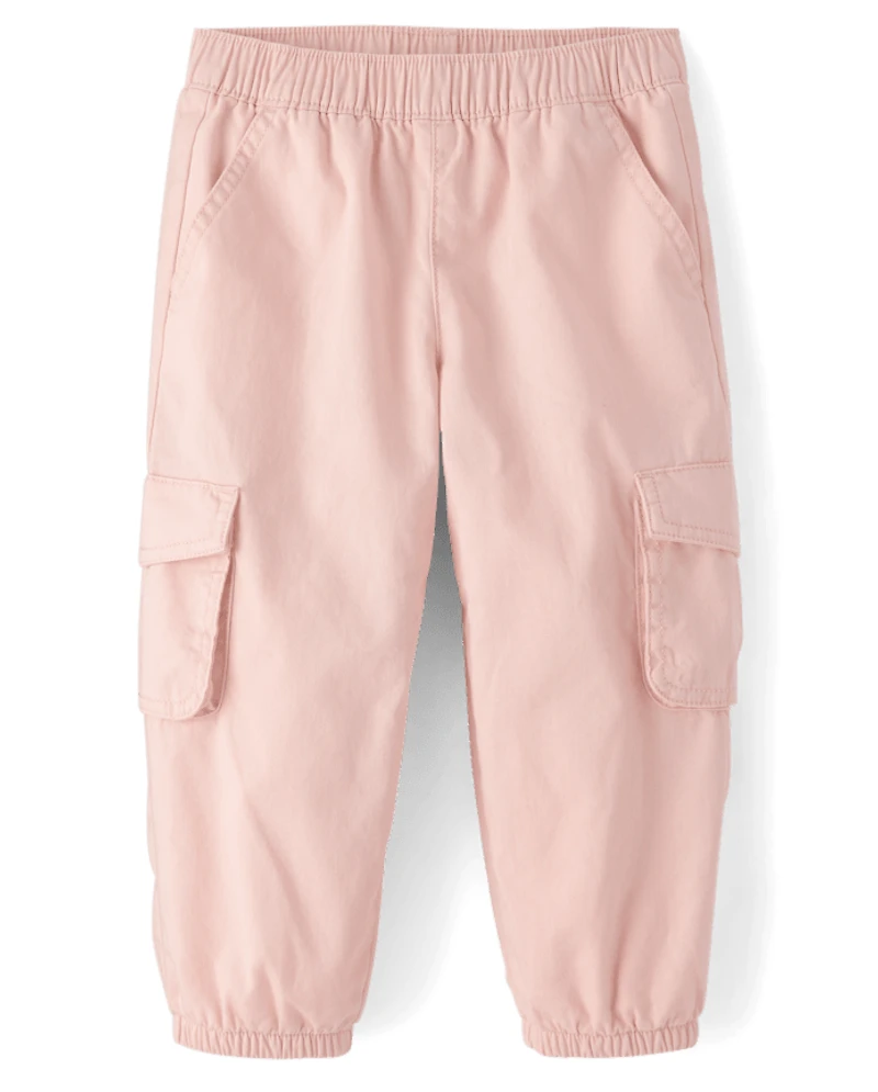 Baby And Toddler Girls Parachute Lined Pull On Cargo Jogger Pants