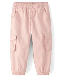 Baby And Toddler Girls Parachute Lined Pull On Cargo Jogger Pants
