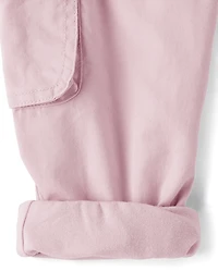 Baby And Toddler Girls Parachute Lined Pull On Cargo Jogger Pants