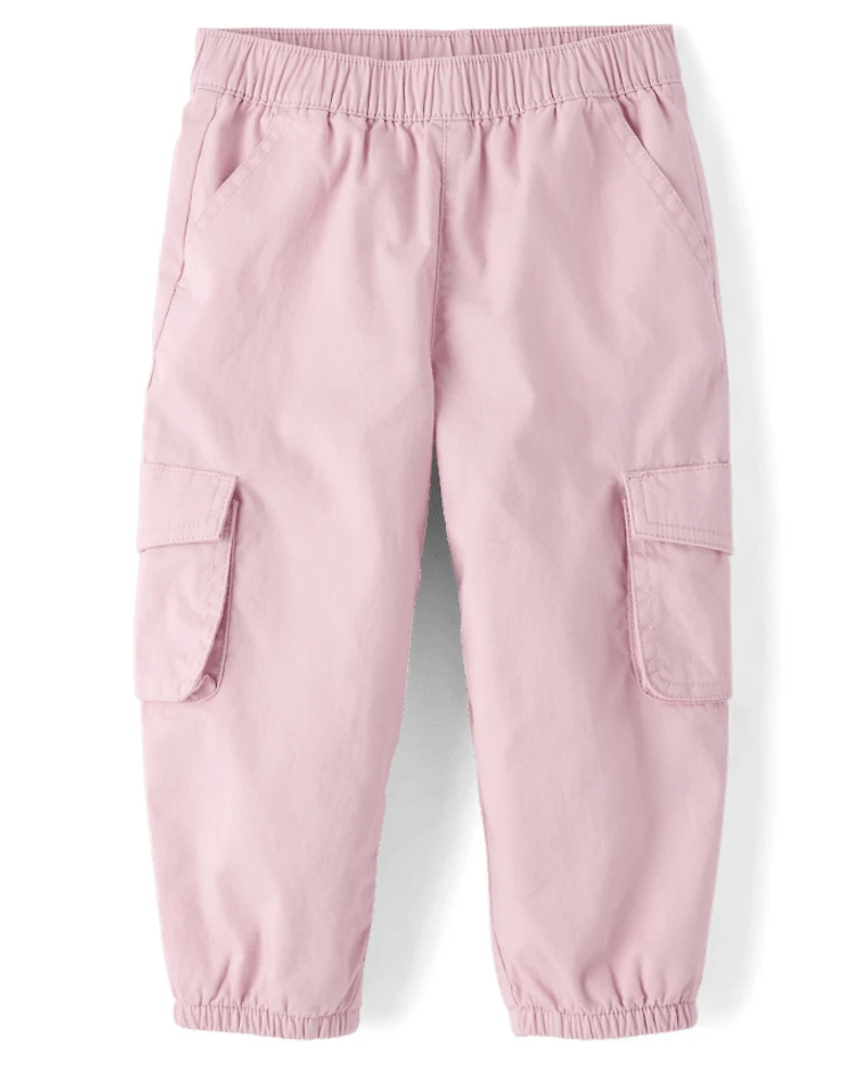 Baby And Toddler Girls Parachute Lined Pull On Cargo Jogger Pants