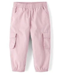 Baby And Toddler Girls Parachute Lined Pull On Cargo Jogger Pants