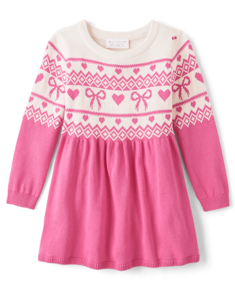 Baby And Toddler Girls Heart Sweater Dress