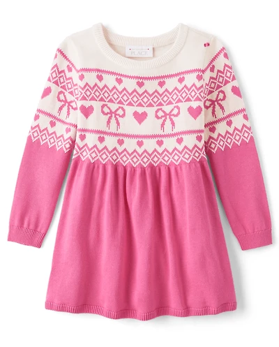 Baby And Toddler Girls Heart Sweater Dress
