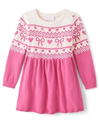 Baby And Toddler Girls Heart Sweater Dress