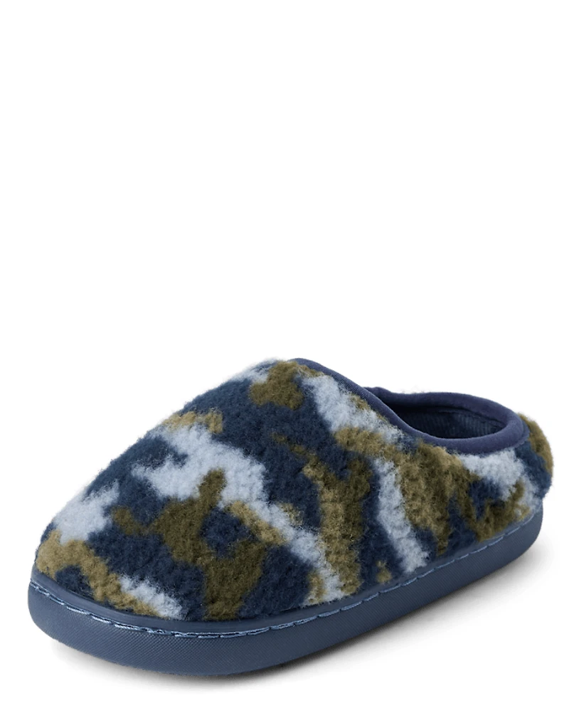 Boys Camo Puff Slipper