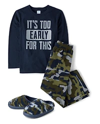 Boys Camo Puff Slipper