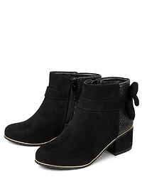 Girls Glitter Bow Booties