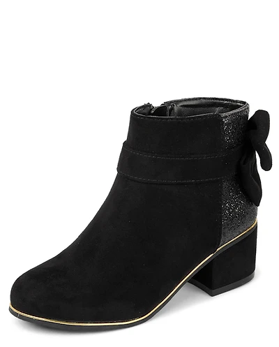 Girls Glitter Bow Booties