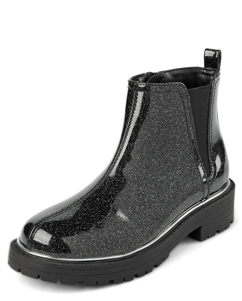 Girls Glitter Chelsea Boots