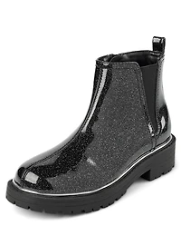 Girls Glitter Chelsea Boots