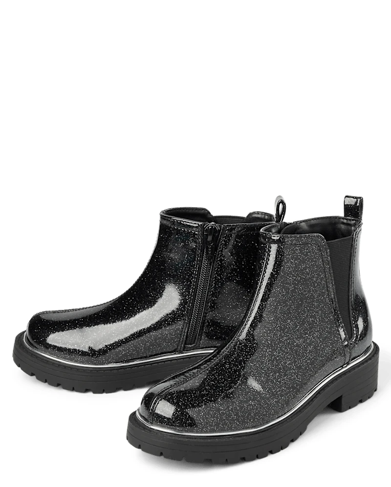 Girls Glitter Chelsea Boots
