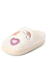 Girls Embroidered Icon Slippers