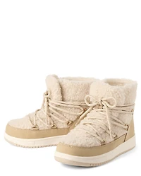 Girls Sherpa Bungee Booties