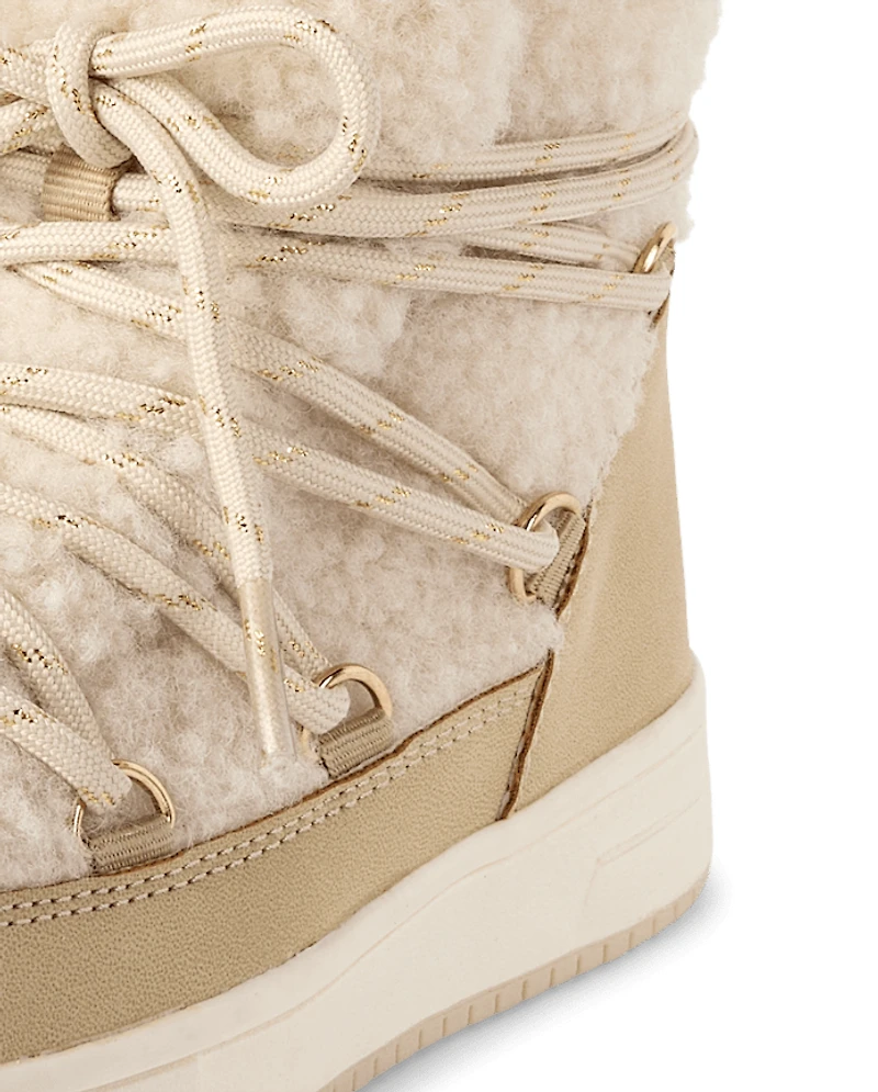 Girls Sherpa Bungee Booties
