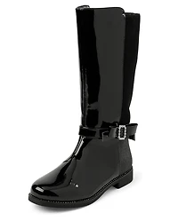 Girls Rhinestone Bow Boots