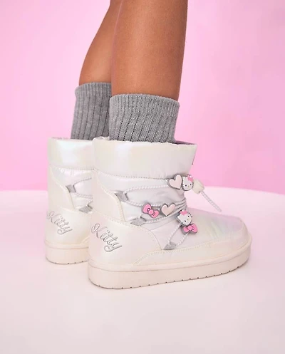 Girls Hello Kitty® Iridescent Embroidered Puffer Boots