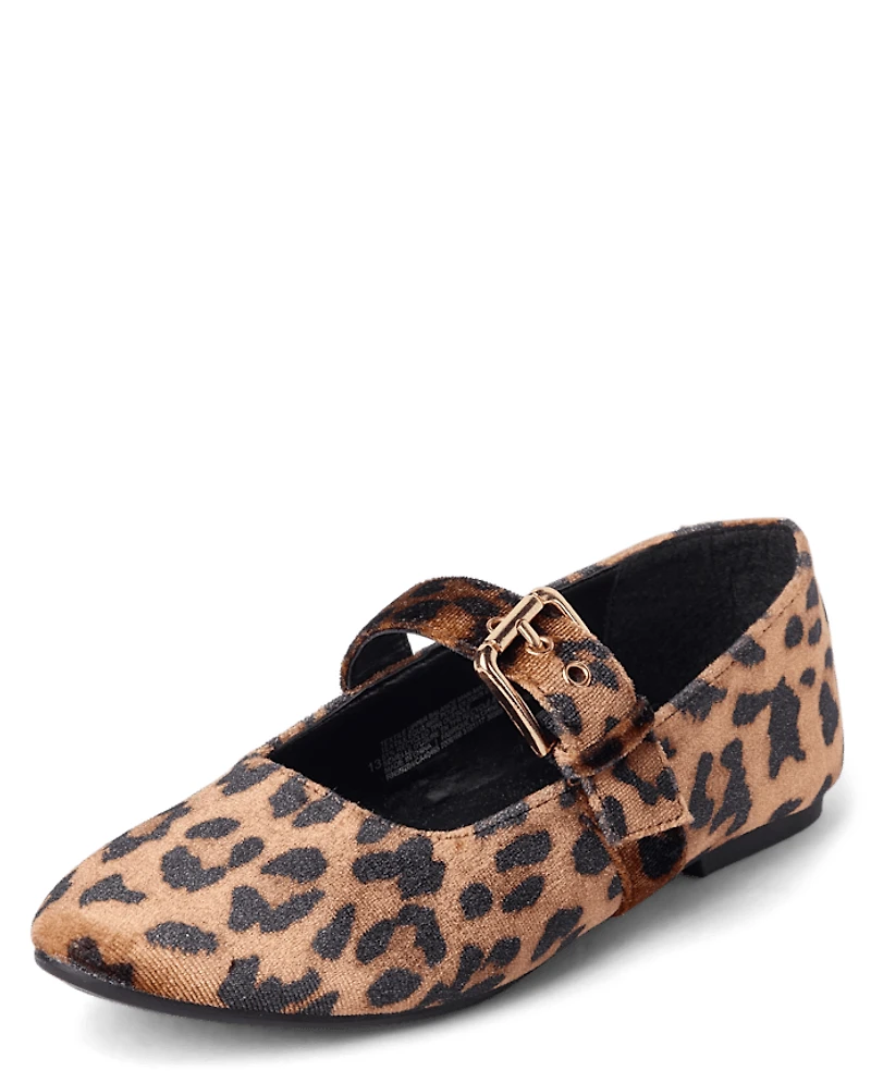 Girls Leopard Mary Jane Shoes
