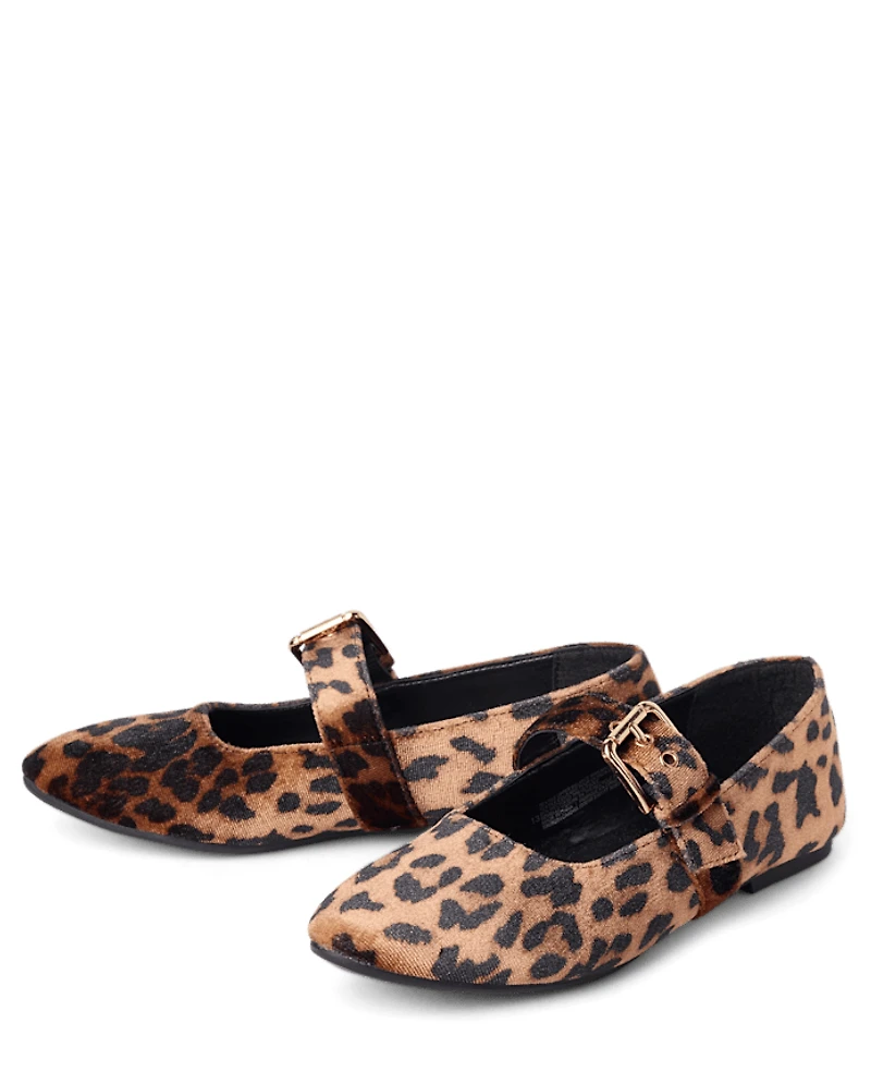 Girls Leopard Mary Jane Shoes