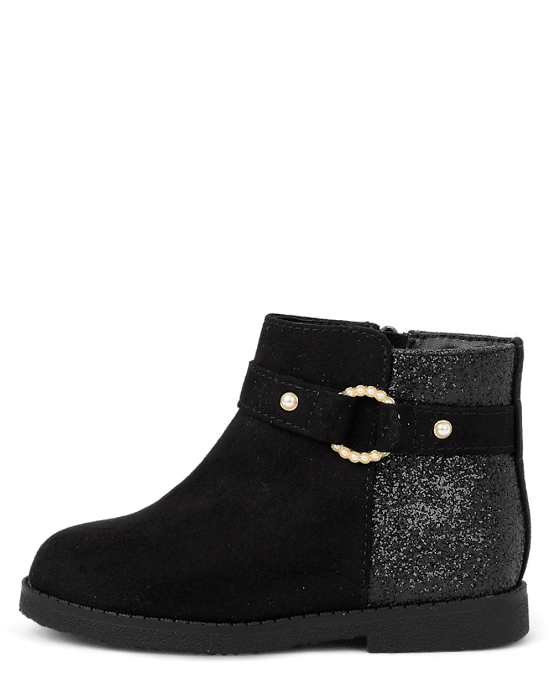 Toddler Girls Faux Pearl Booties