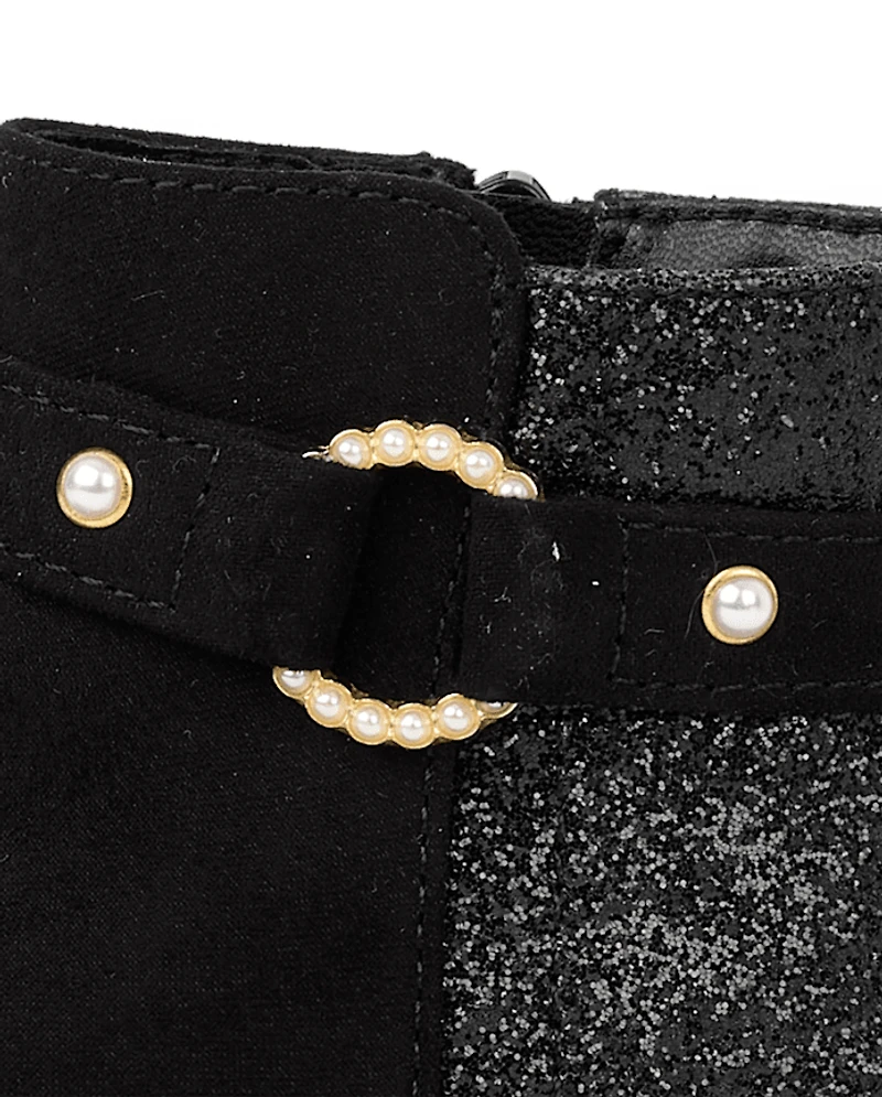 Bottines à fausses perles pour petites filles