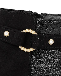 Bottines à fausses perles pour petites filles