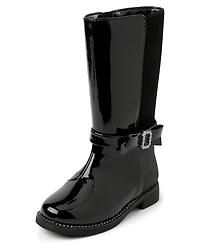 Bottes à nœud en strass pour petites filles