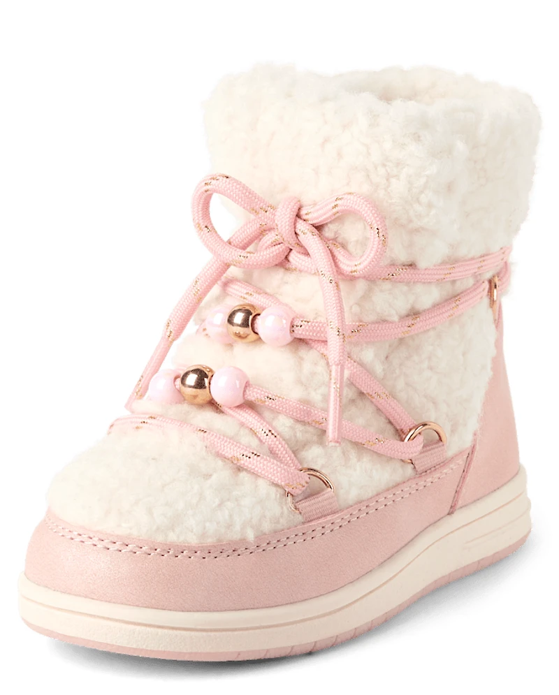 Toddler Girls Sherpa Bungee Booties