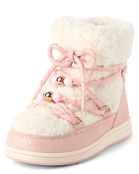 Toddler Girls Sherpa Bungee Booties