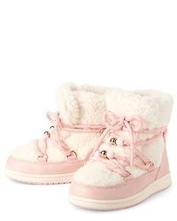 Toddler Girls Sherpa Bungee Booties