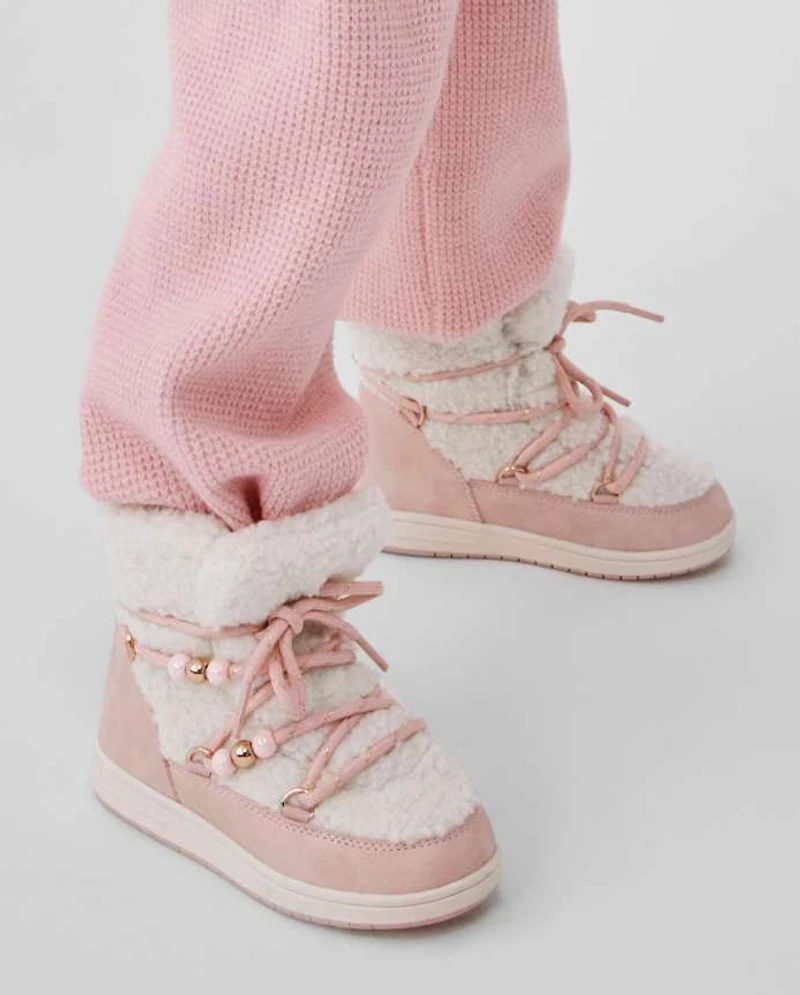 Toddler Girls Sherpa Bungee Booties