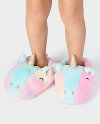 Toddler Girls Rainbow Unicorn Slippers