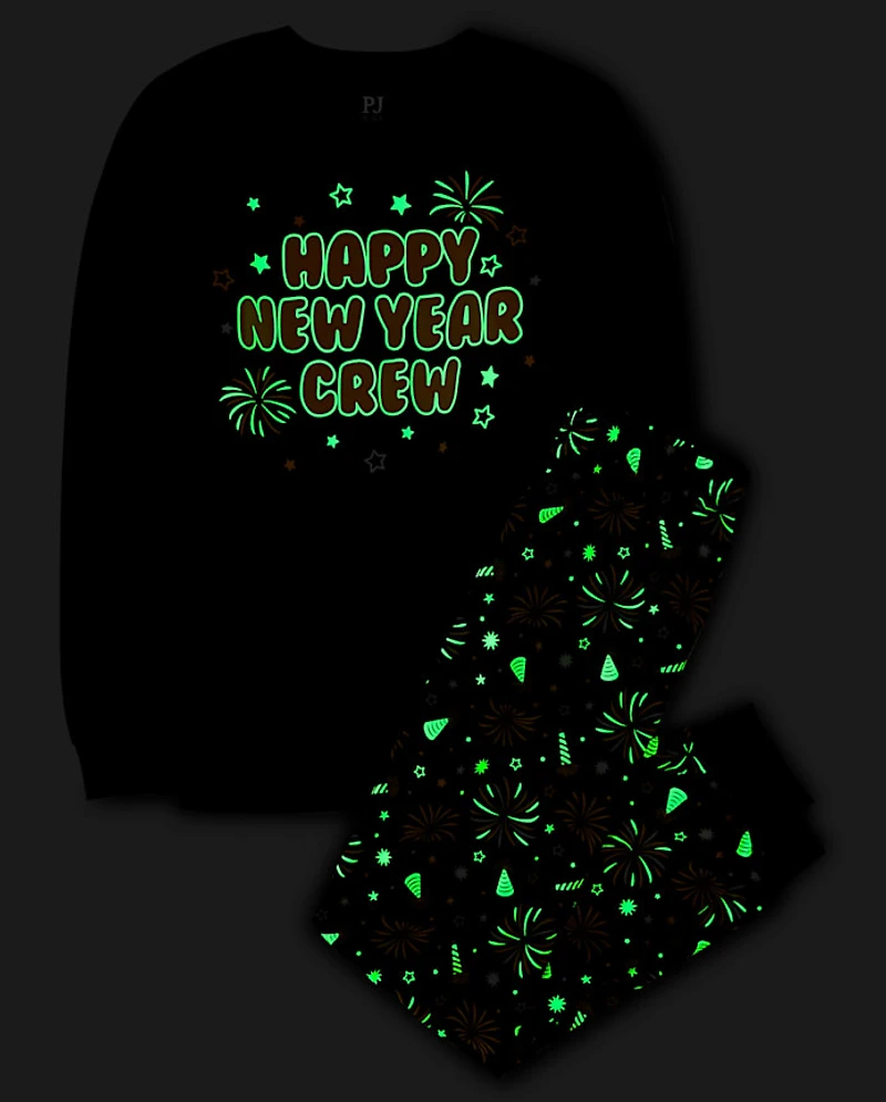 Pyjamas en coton assortis pour toute la famille, motif Nouvel An, adultes