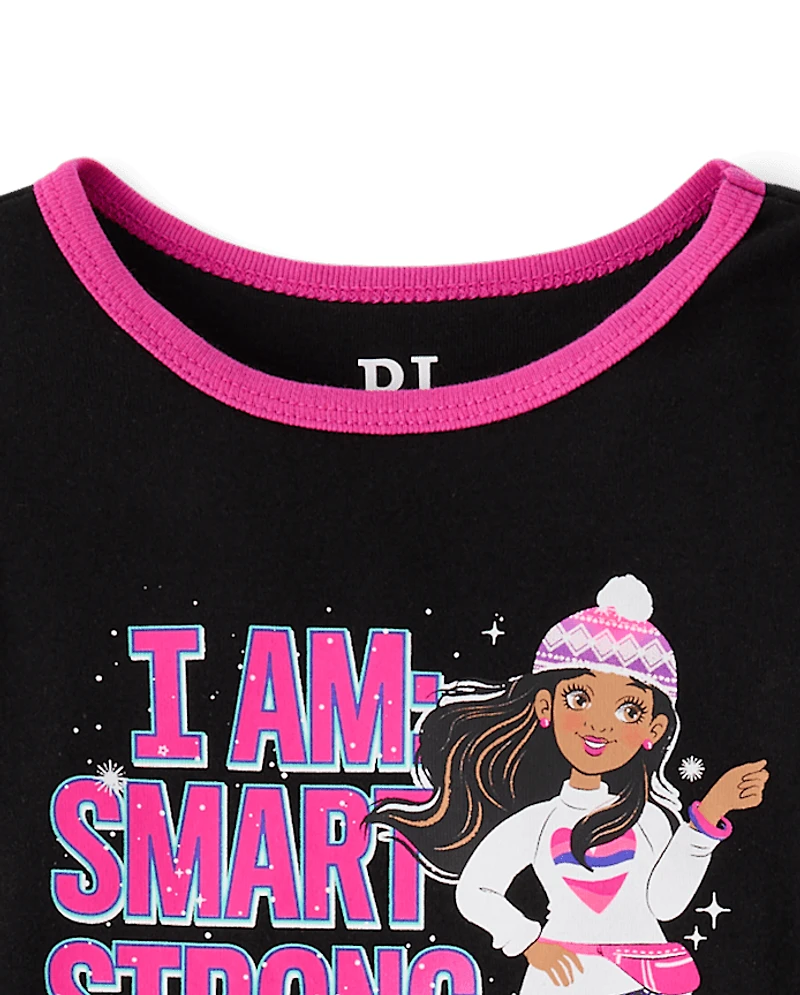 Pyjama en coton ajusté et positif pour filles