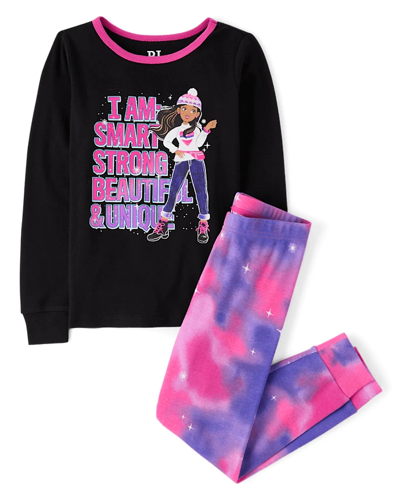 Pyjama en coton ajusté et positif pour filles