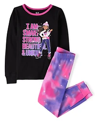 Pyjama en coton ajusté et positif pour filles