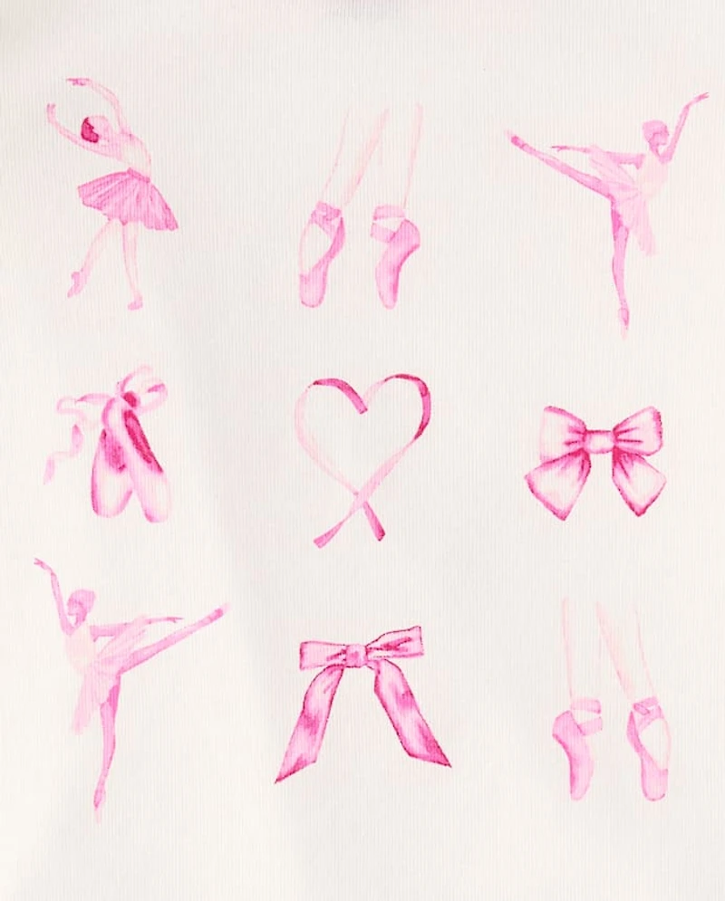 Girls Ballerina Snug Fit Cotton Pajamas
