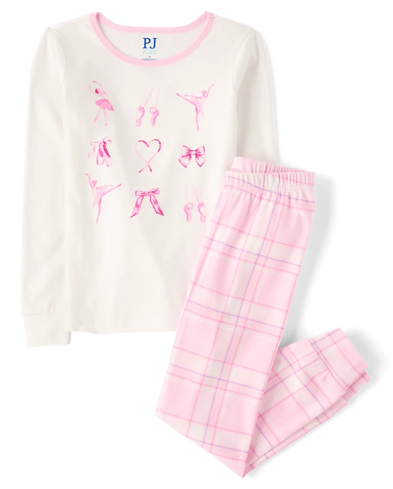 Girls Ballerina Snug Fit Cotton Pajamas
