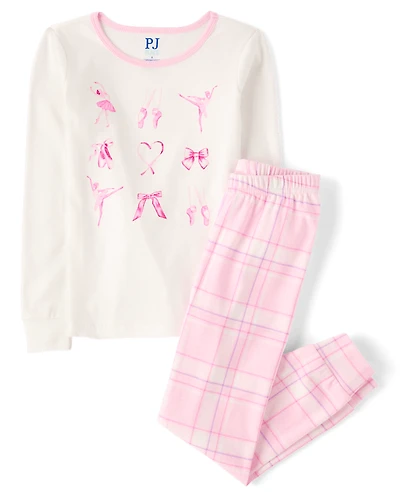 Girls Ballerina Snug Fit Cotton Pajamas