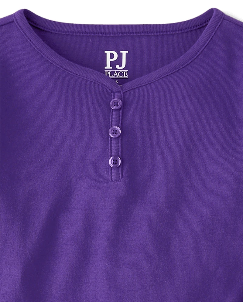 Pyjama Henley en coton à carreaux pour filles