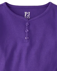 Pyjama Henley en coton à carreaux pour filles