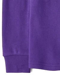 Girls Plaid Snug Fit Cotton Henley Pajamas