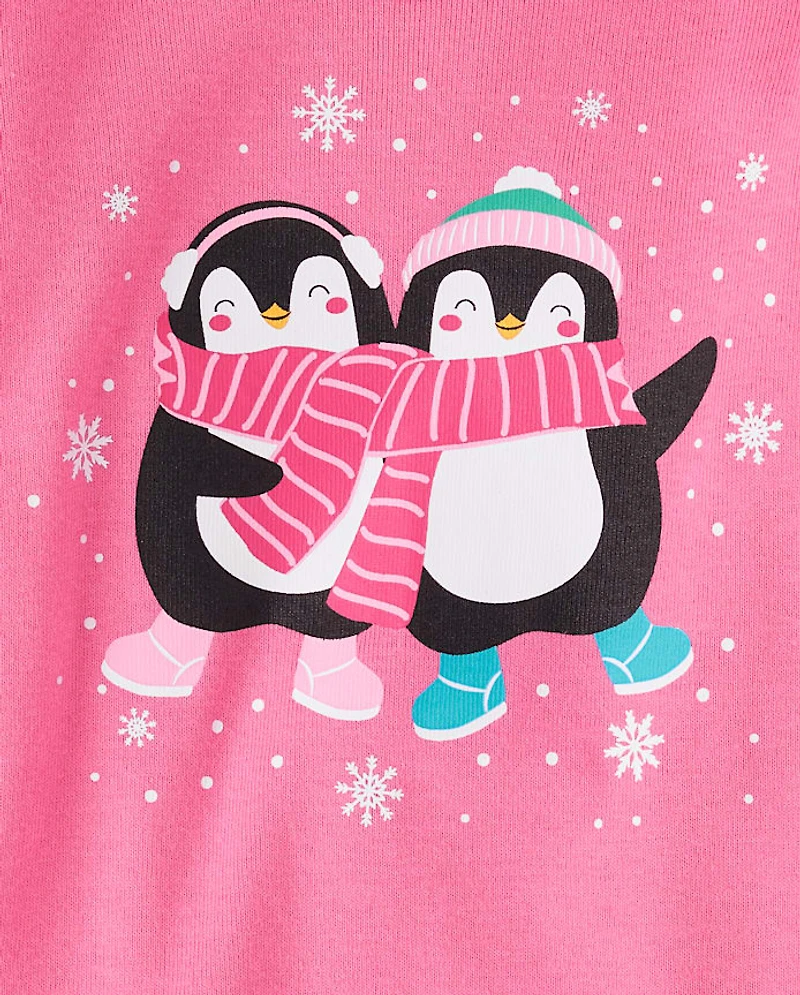 Pyjama en coton ajusté pingouin pour bébés et petites filles