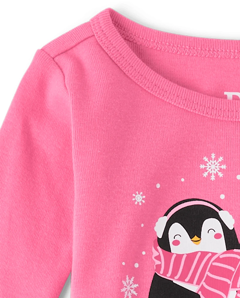 Baby And Toddler Girls Penguin Snug Fit Cotton Pajamas