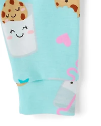 Baby And Toddler Girls Milk Cookies Snug Fit Cotton Pajamas