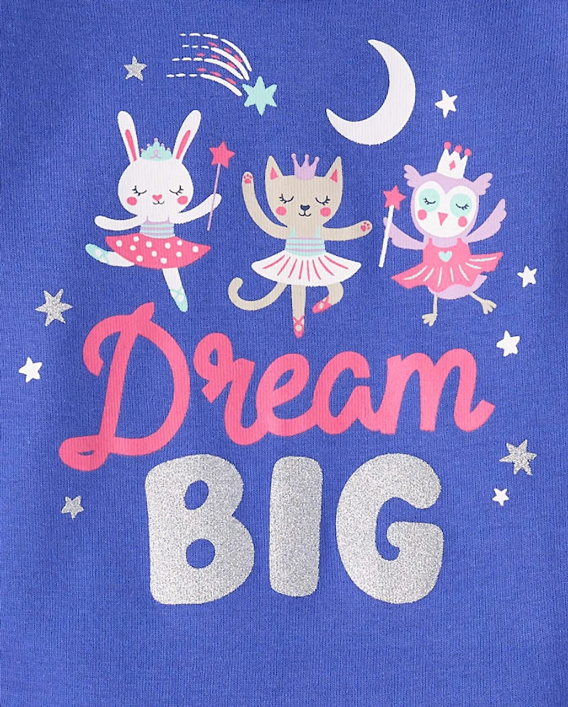 Pyjama en coton ajusté à motifs de ballerines pour bébés et petites filles