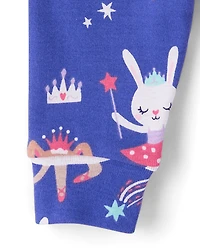 Pyjama en coton ajusté à motifs de ballerines pour bébés et petites filles